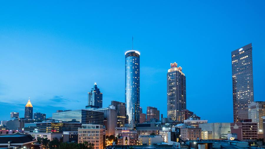 The Atlanta skyline at blue hour