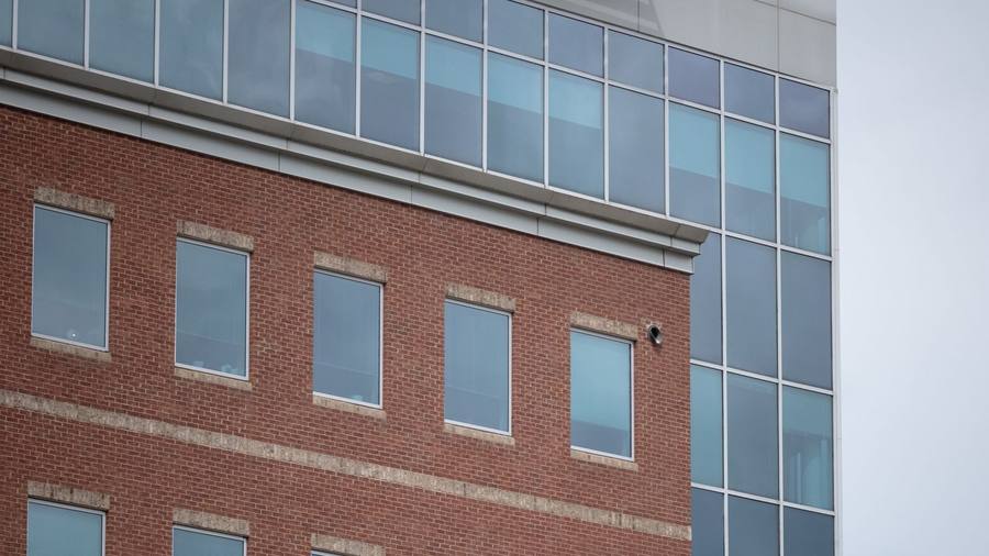 A brick and glass office building in Macon